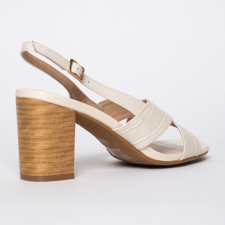 Katie N Me Clara 2 White Croc Print Leather sandals back. Womens size 42 sandals