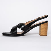Katie N Me Clara 2 Black Croc Print Leather sandals inside. Womens size 45 sandals