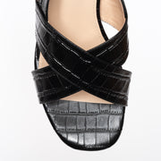 Katie N Me Clara 2 Black Croc Print Leather sandals toe. Womens size 42 sandals