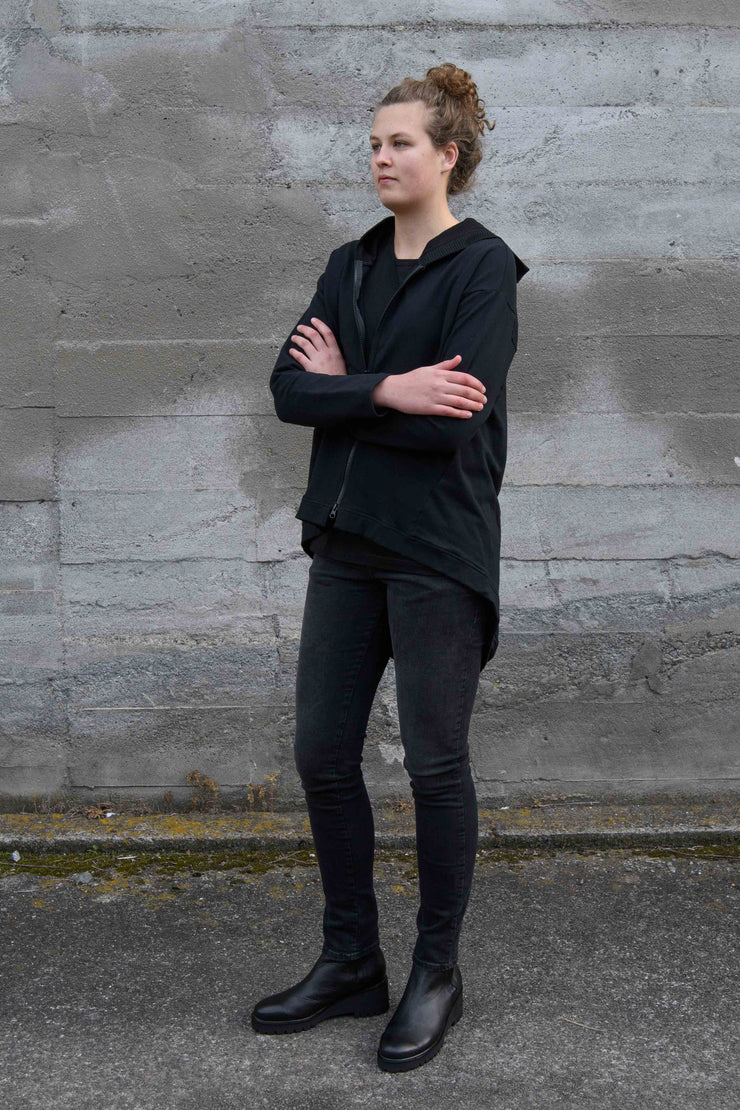 Tall woman modelling X Lab One of a kind sweat in Black Black