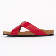 Plakton Gina Red Leather Slide inside. Womens Size 44 sandals