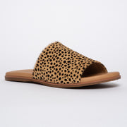 Paradise Leopard Print slide front. Size 12 sandals