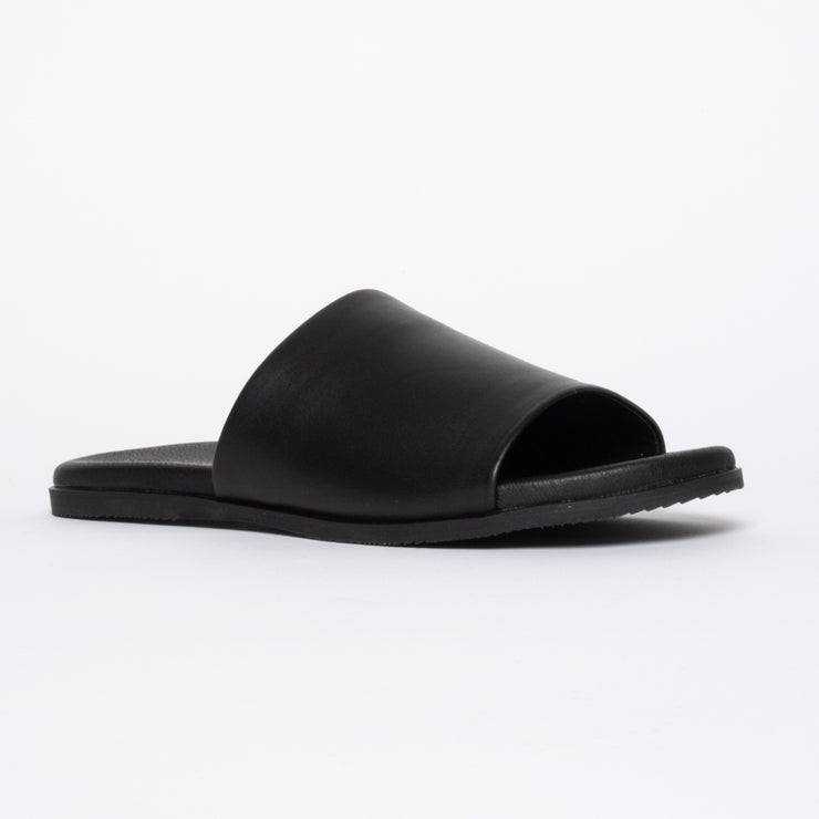 Paradise Black slide front. Size 12 sandals