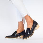 Model wearing Pinto di Blu Sarina Black shoes. Womens size 43 shoes