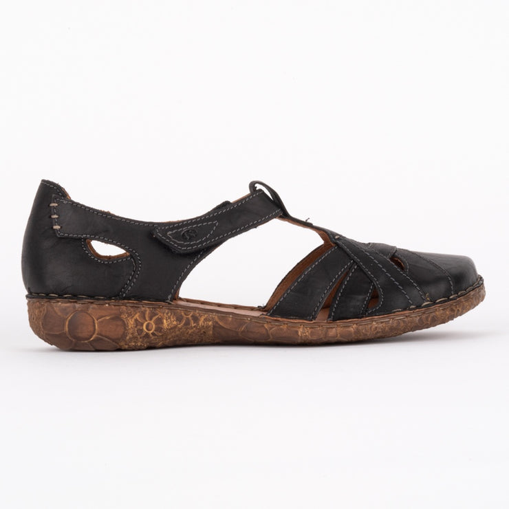 Josef Seibel Rosalie 29 Black shoes side. Size 42 women's sandals
