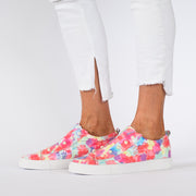 Model wearing Pearla Sorbet Patent shoes