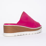 Bresley Soonas Fuchsia Leather Slides back. Size 44 women's sandals