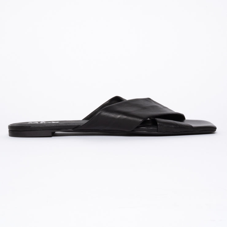 Minx Megs Black slides side. Womens Size 44 sandals