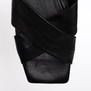 Minx Megs Black slides toe. Womens Size 44 sandals