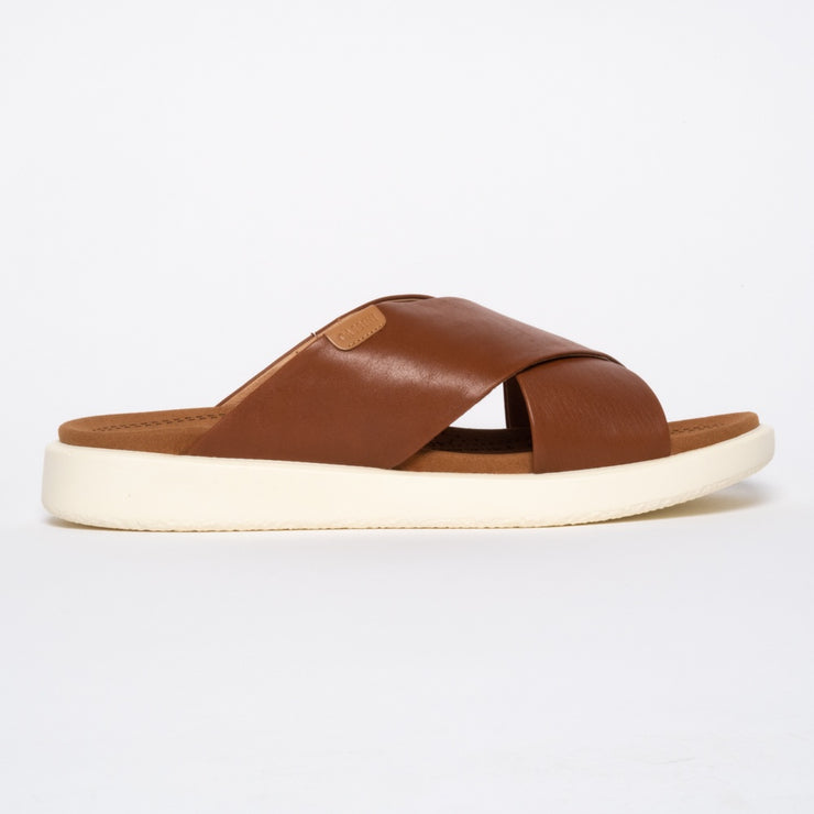 Cassini Martina Tan slides side. Size 42 women's sandals