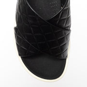 Cassini Martina Black Quilt slides toe. Size 42 women's sandals
