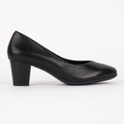 Hush Puppies The Point Black court shoe side. Womens size 10 shoes