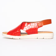 Rosa Orange Patent Croc Print inside. Size 10 women's sandals