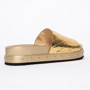 Bresley Dani Gold Quilt slides back. Size 44 women's sandals