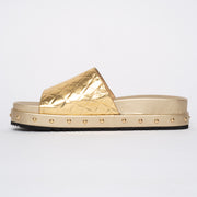 Bresley Dani Gold Quilt slides inside. Size 45 women's sandals