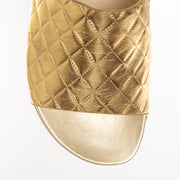Bresley Dani Gold Quilt slides toe. Size 42 women's sandals