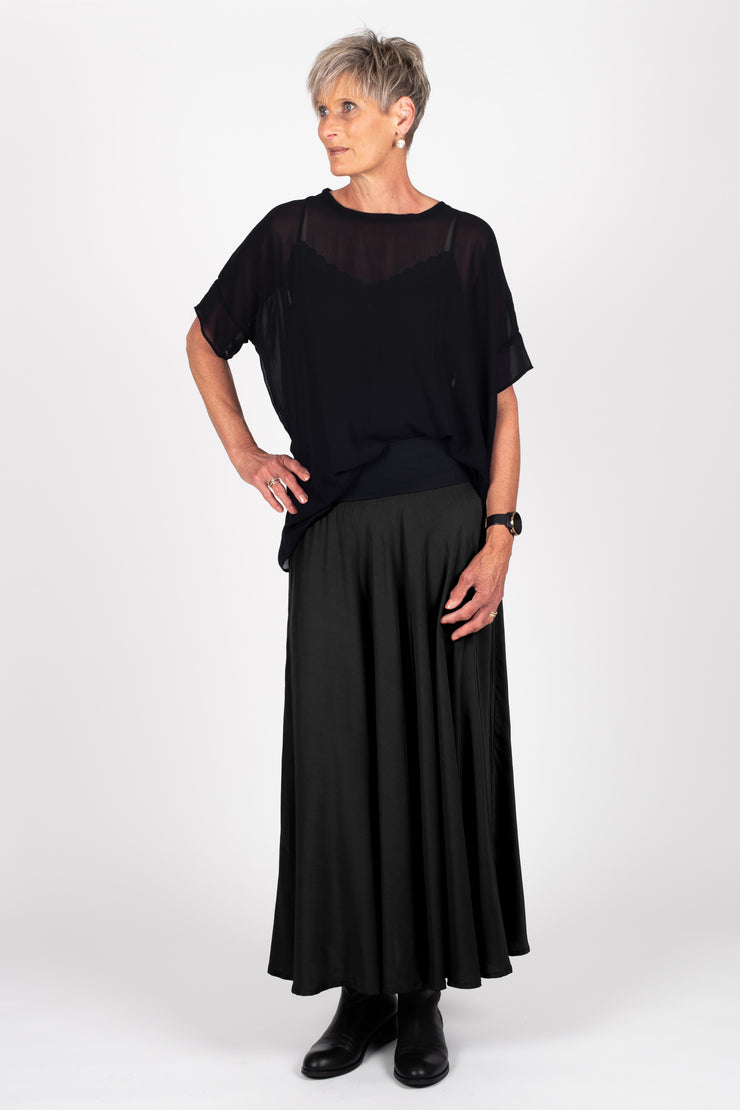 Model wearing Paris Skirt Black