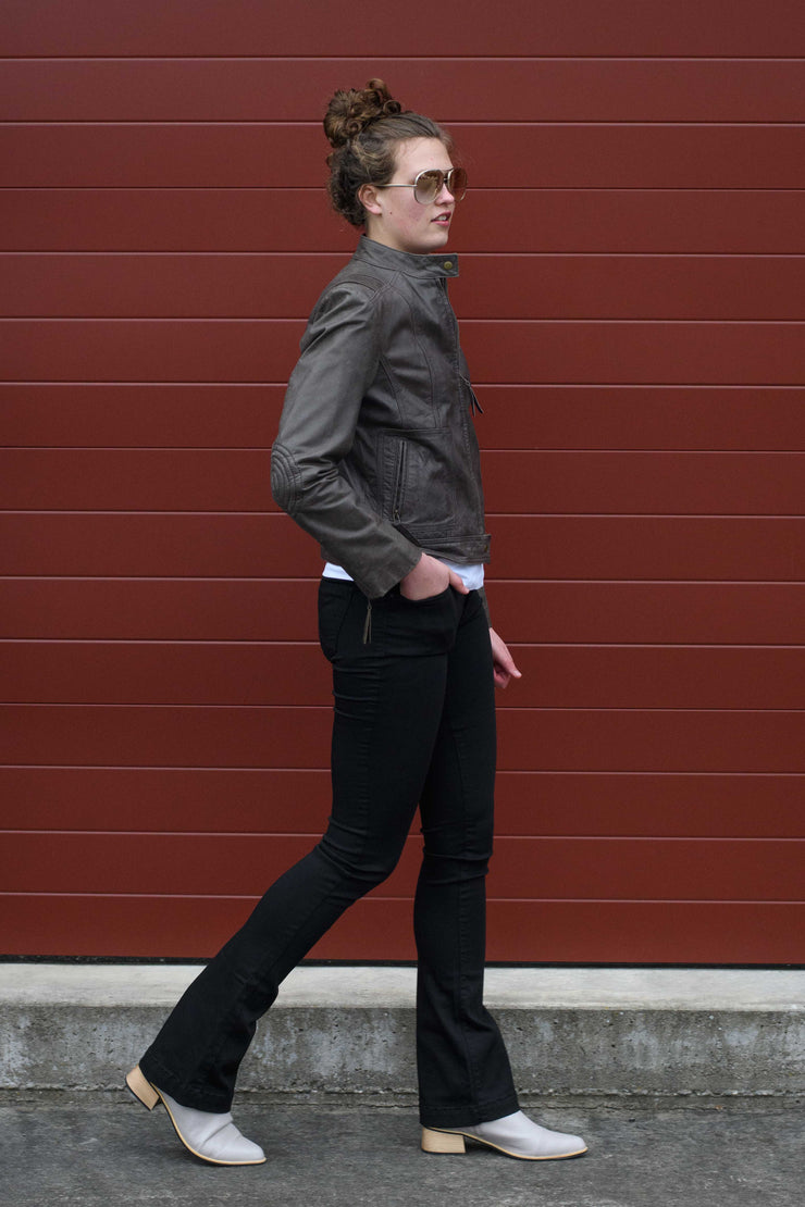 Model walking in LTB Jeans. Fallon Jeans Black Wash made longer for tall women