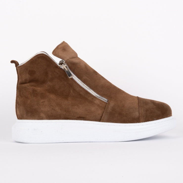 Babouche Lifestyle Reid Cognac Suede Ankle Boot side. Size 42 womens boots