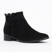 Django and Juliette Perly Black Suede Ankle Boot front. Size 44 women's boots
