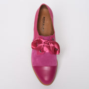 Top down view Avit Hot Pink shoes for long feet. Size 11 shoes