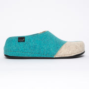 Dr Feet Hilda Aqua Mix Slipper side. Size 42 womens shoes