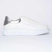 Punk White Silver side. Size 10 women’s shoes