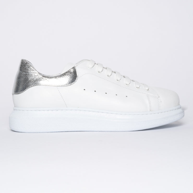 Punk White Silver side. Size 10 women’s shoes