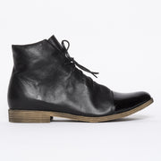 Django and Juliette Kingfish Black Ankle Boot side. Size 42 women's boots