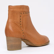 Django and Juliette Slipt Dark Tan Ankle Boot back. Womens size 44 boots