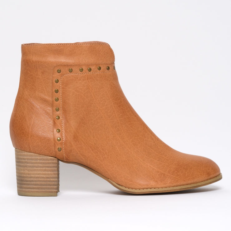 Django and Juliette Slipt Dark Tan Ankle Boot side. Womens size 42 boots