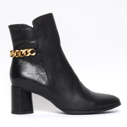 Bresley Pansy Black Croc Print Ankle Boots side. Size 42 women's boots