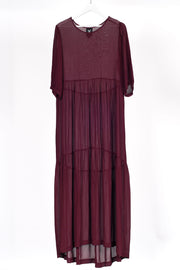 Style X Lab Joy Dress Plum front hanger  view. For Tall Women.