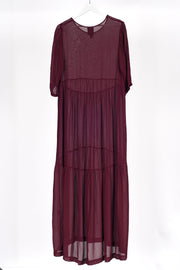 Style X Lab Joy Dress Plum back hanger  view. For Tall Women.