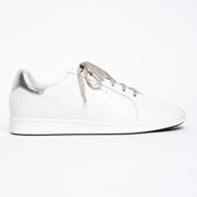 Frankie4 Jackie III White Silver Lizard Print sneakers side view. Womens size 13 sneakers