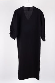 Begin dress black back view. For tall women