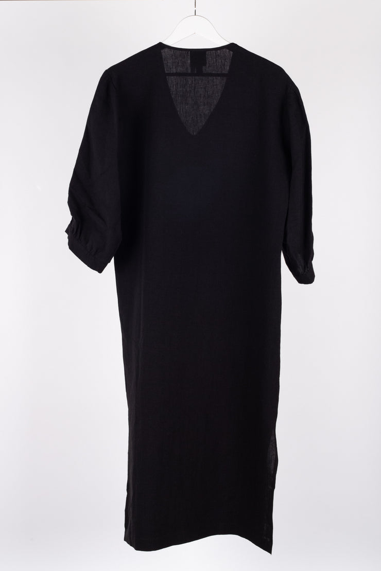 Begin dress black back view. For tall women