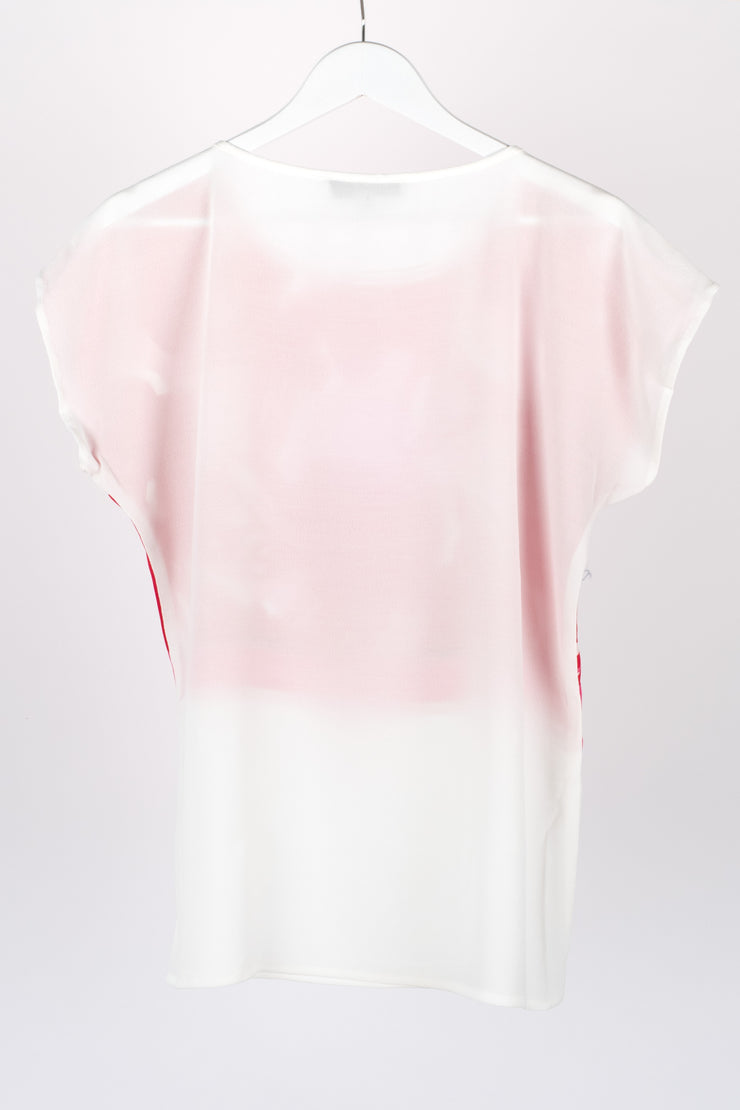 Taylor Top Pink Print back. For tall women