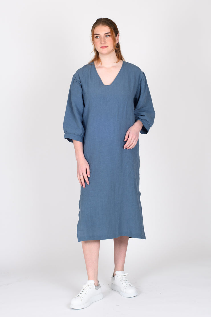 Tall model in Begin Dress Denim for tall women