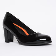 The Tall Pump Black Patent front. Size 11 women's shoes