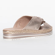 Django and Juliette Acton Platino Sandal back Size 44 womens shoes