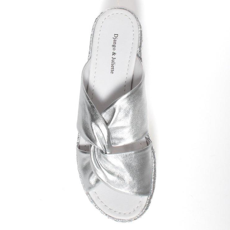 Django and Juliette Acton Silver Sandal top. Size 42 womens shoes