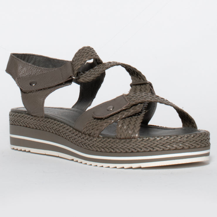 Django and Juliette Adelyna Dk Khaki Sandal Side. Size 43 womens shoes