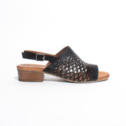 Cabello Alaca Black Sandal side. Size 42 womens shoes