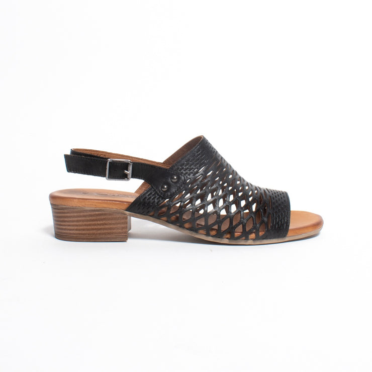 Cabello Alaca Black Sandal side. Size 42 womens shoes