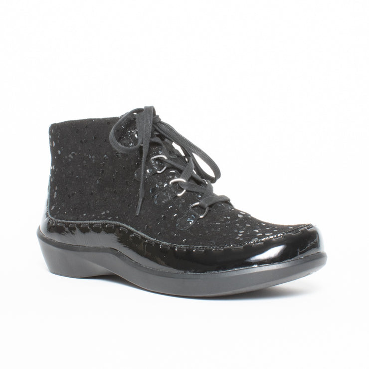 Ziera Alexia Black Sparkle Ankle Boot front. Size 43 womens shoes