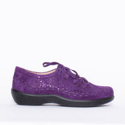 Ziera Allsorts Purple Sparkle Sneaker side. Size 42 womens shoes