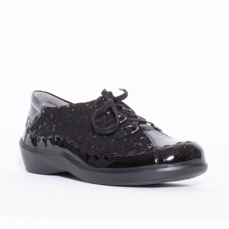 Ziera Allsorts Black Sparkle Sneaker front. Size 43 womens shoes