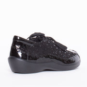 Ziera Allsorts Black Sparkle Sneaker back. Size 44 womens shoes