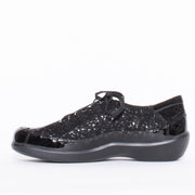 Ziera Allsorts Black Sparkle Sneaker inside. Size 45 womens shoes